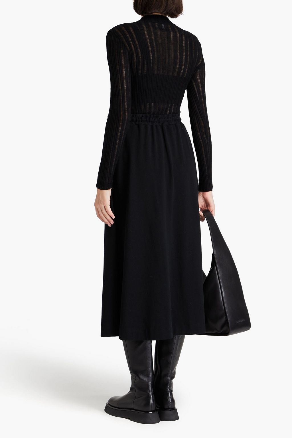 AUTUMN CASHMERE Ribbed cashmere turtleneck top