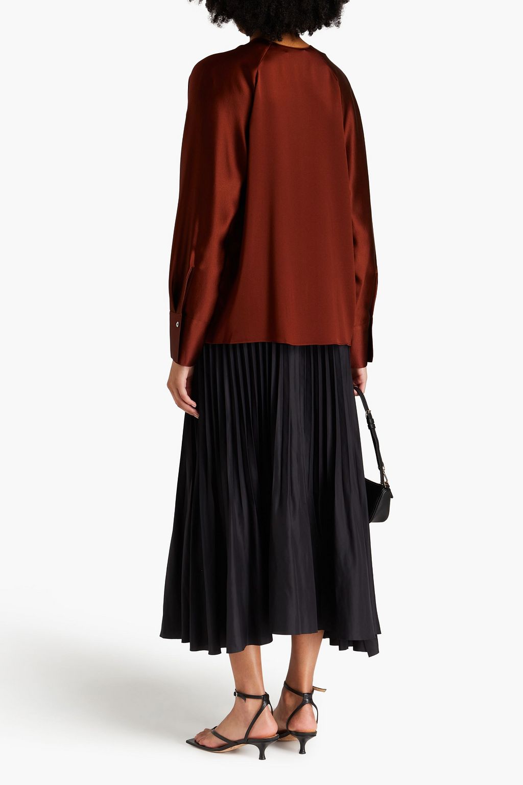 VINCE. Silk-satin crepe blouse