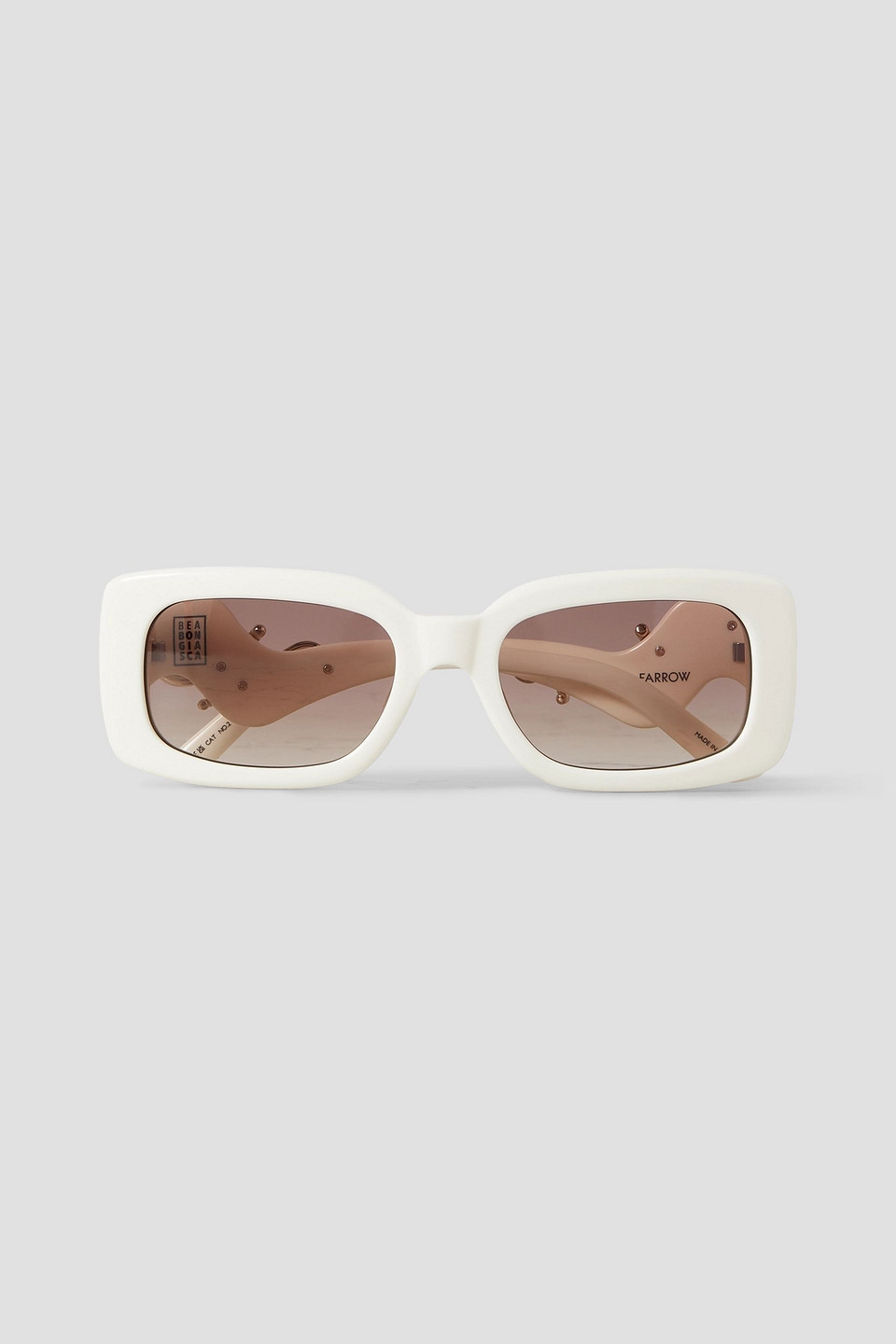 Linda Farrow Eyewear Bea Bongiasca Rectangular-frame Acetate And Gold-tone Sunglasses