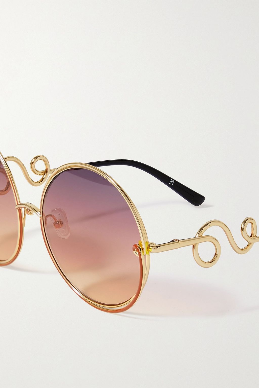 LINDA FARROW + Bea Bongiasca round-frame gold-tone sunglasses