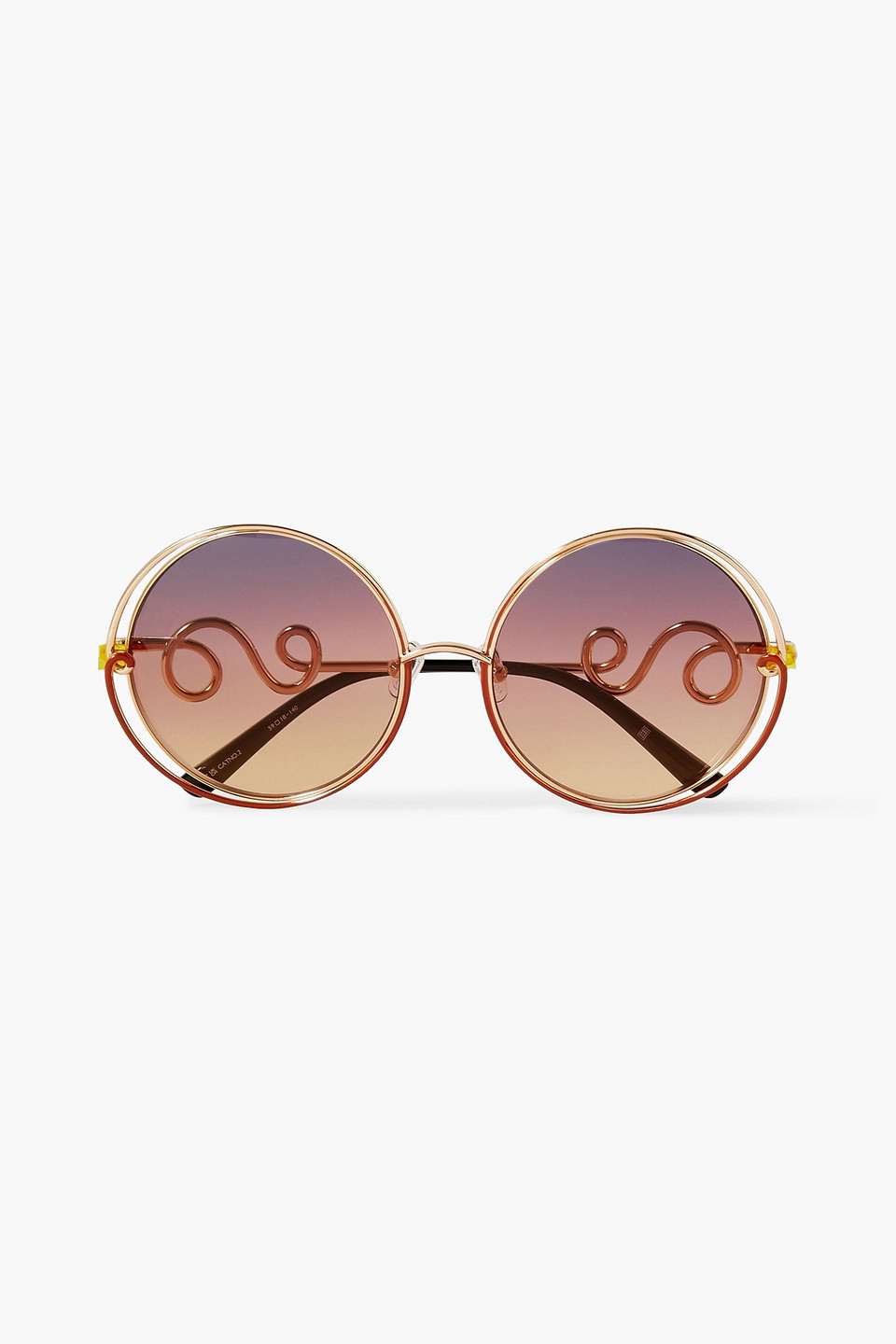 Linda Farrow Eyewear Bea Bongiasca Round-frame Gold-tone Sunglasses