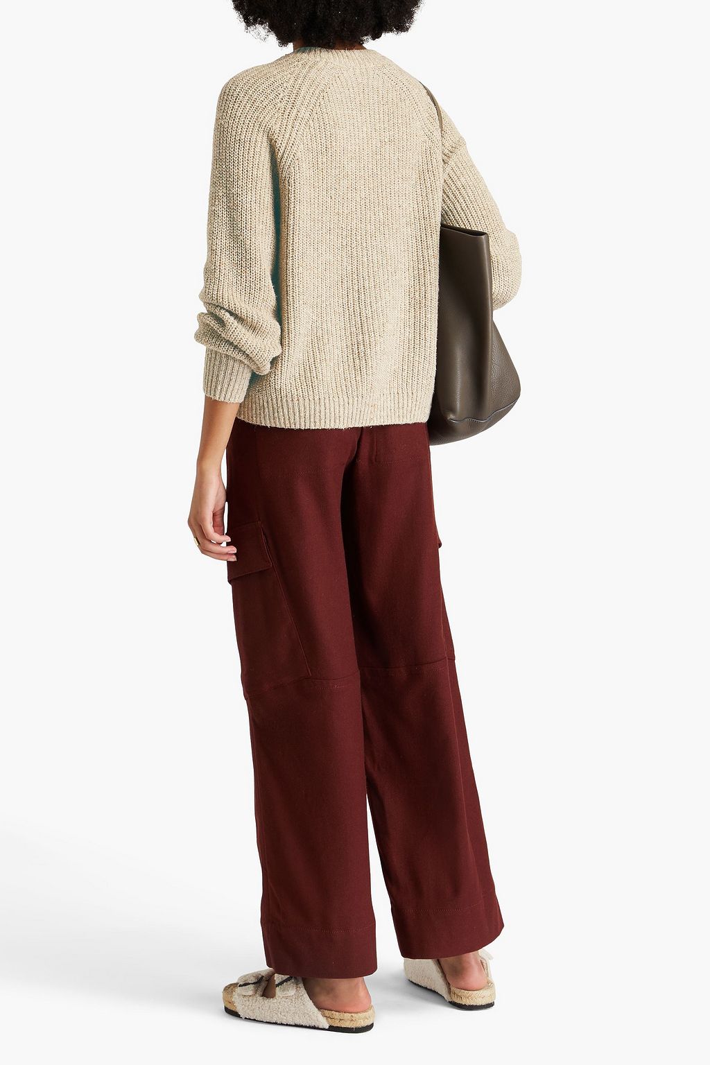 AUTUMN CASHMERE كنزة رياضية مصنوعة من قماش الدونيغال بحبكة مضلّعة