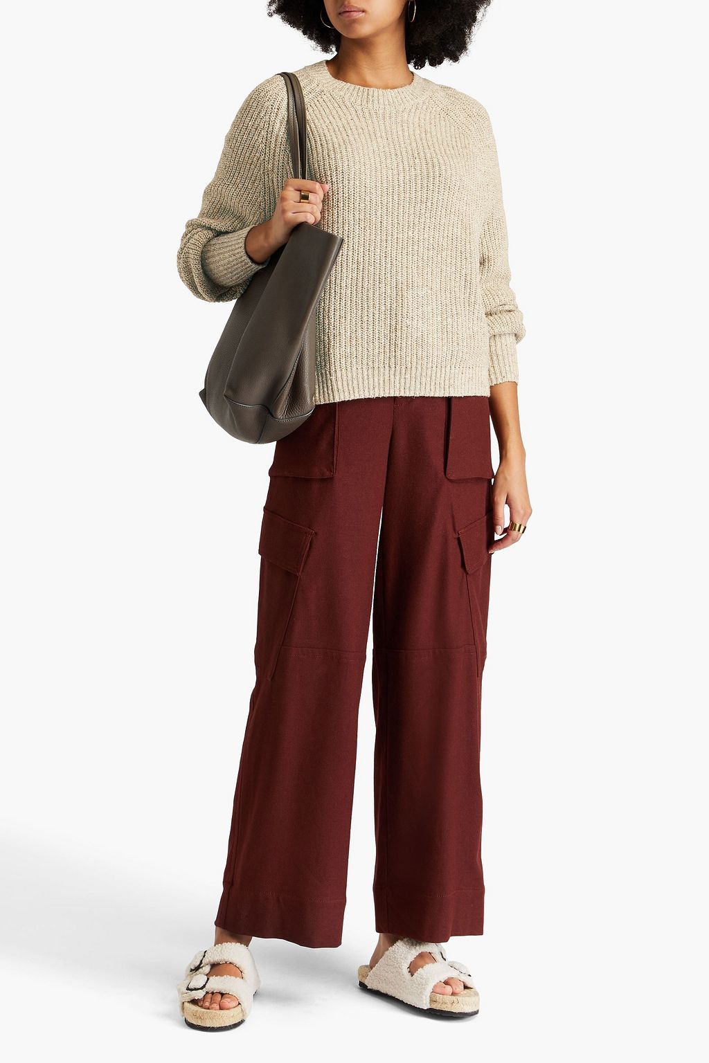 AUTUMN CASHMERE كنزة رياضية مصنوعة من قماش الدونيغال بحبكة مضلّعة
