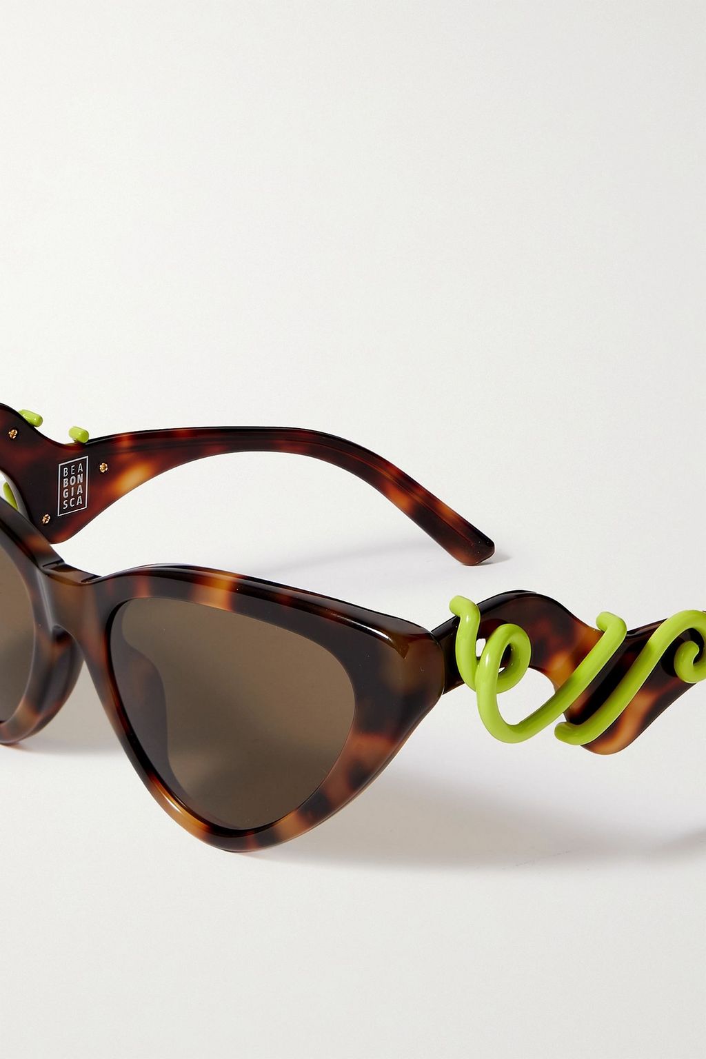 LINDA FARROW + Bea Bongiasca cat-eye tortoiseshell acetate sunglasses