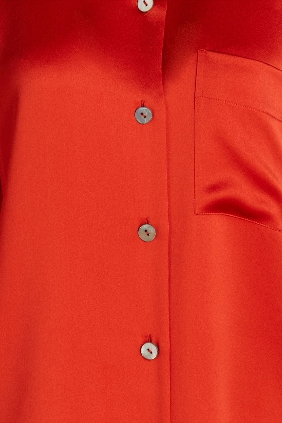 Vince Silk-satin Crepe Shirt In Orange