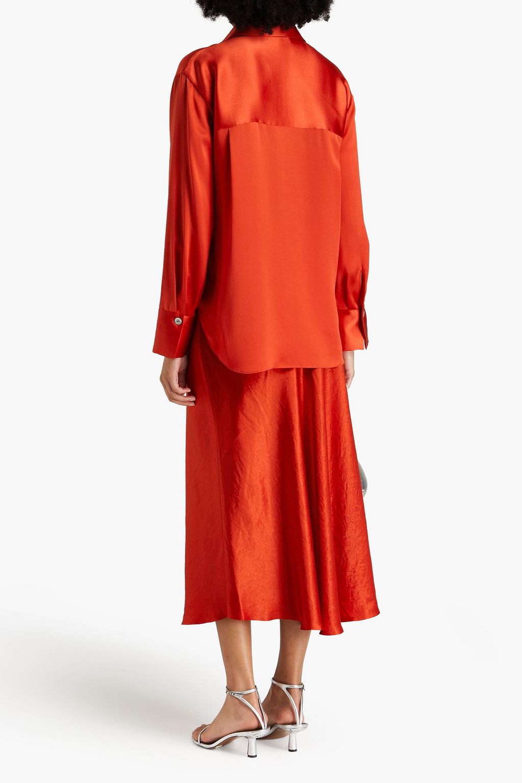 VINCE. Silk-satin crepe shirt