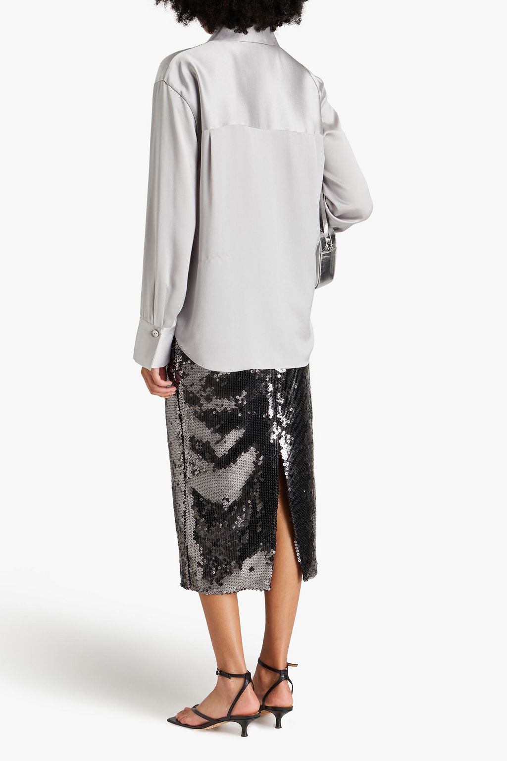 VINCE. Silk-satin crepe shirt