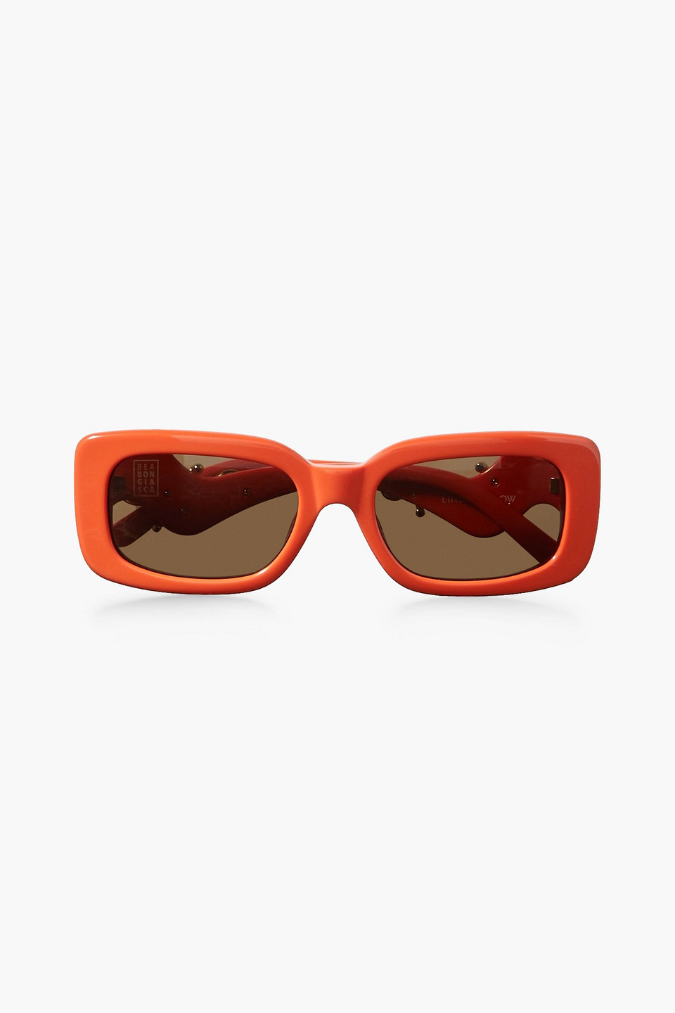 Linda Farrow Eyewear Bea Bongiasca Rectangular-frame Acetate And Gold-tone Sunglasses