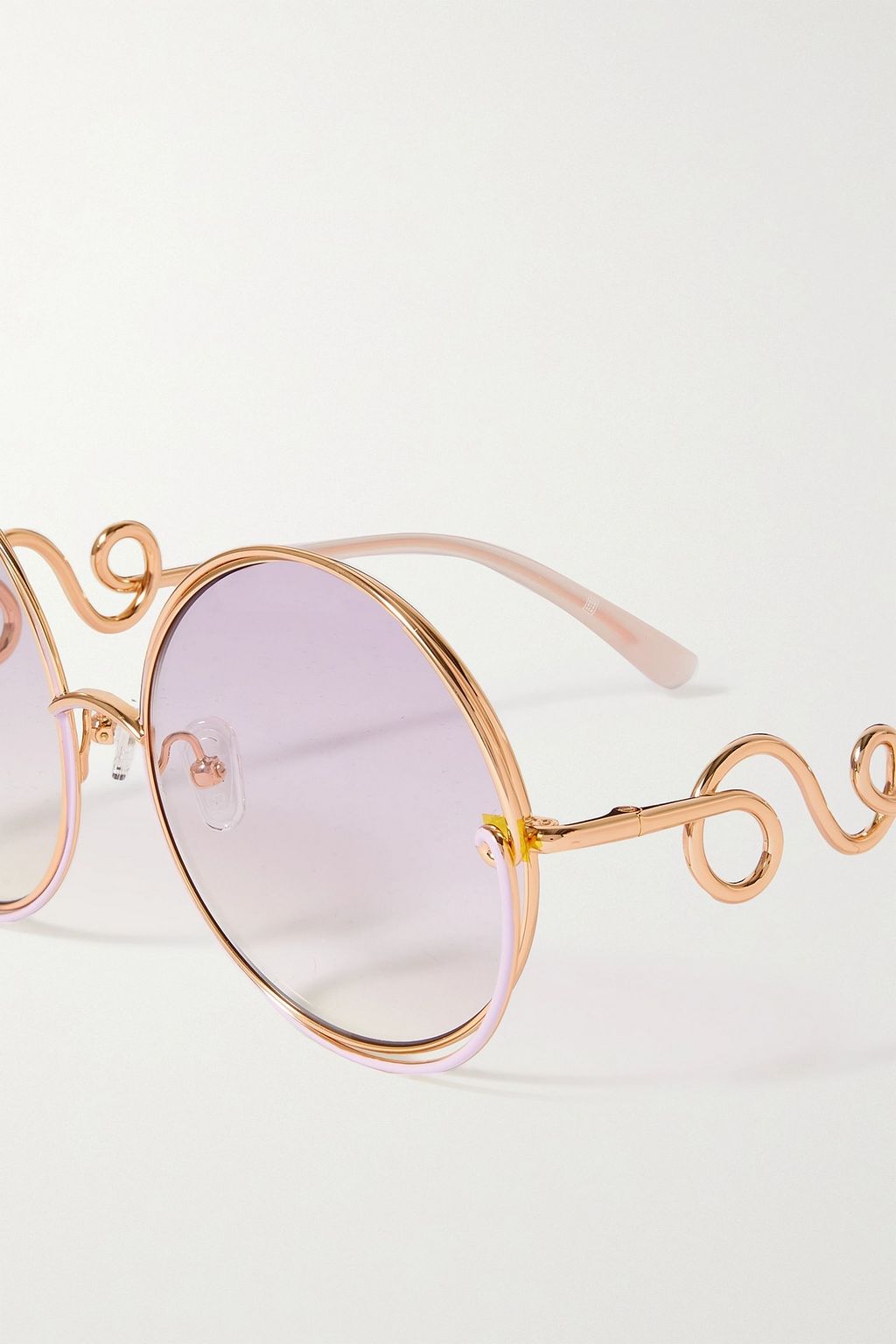 LINDA FARROW + Bea Bongiasca round-frame gold-tone sunglasses