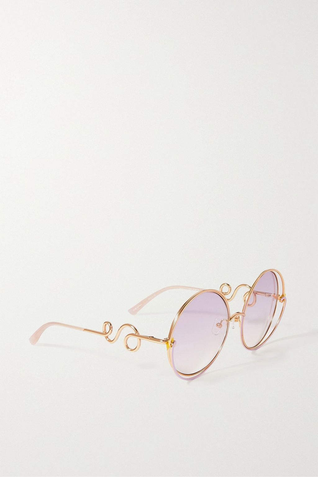 LINDA FARROW + Bea Bongiasca round-frame gold-tone sunglasses