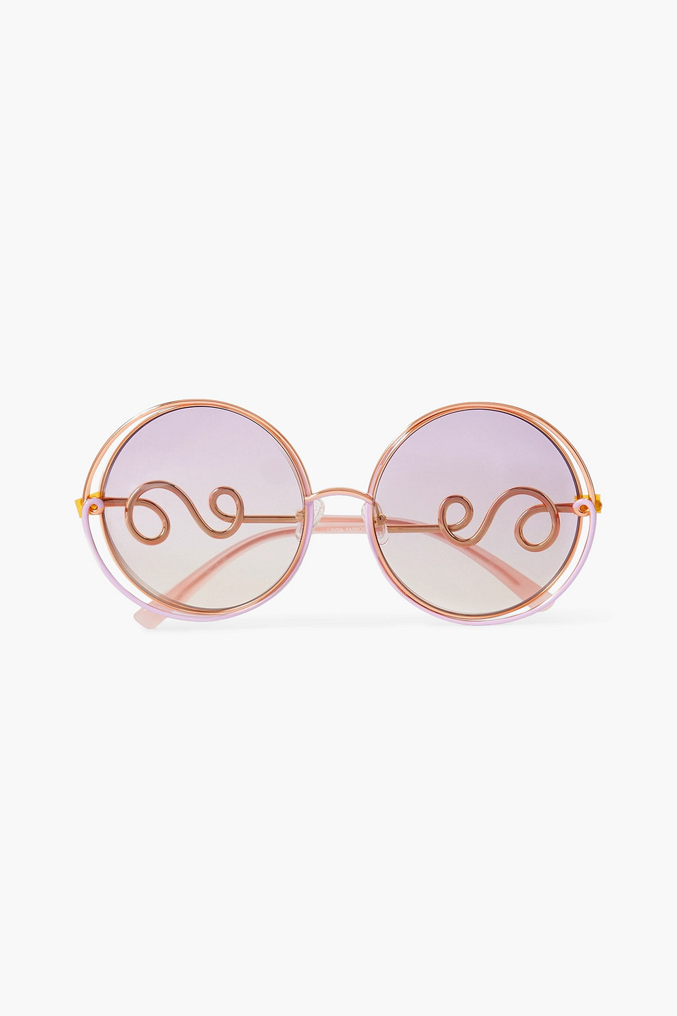 Linda Farrow Eyewear Bea Bongiasca Round-frame Gold-tone Sunglasses