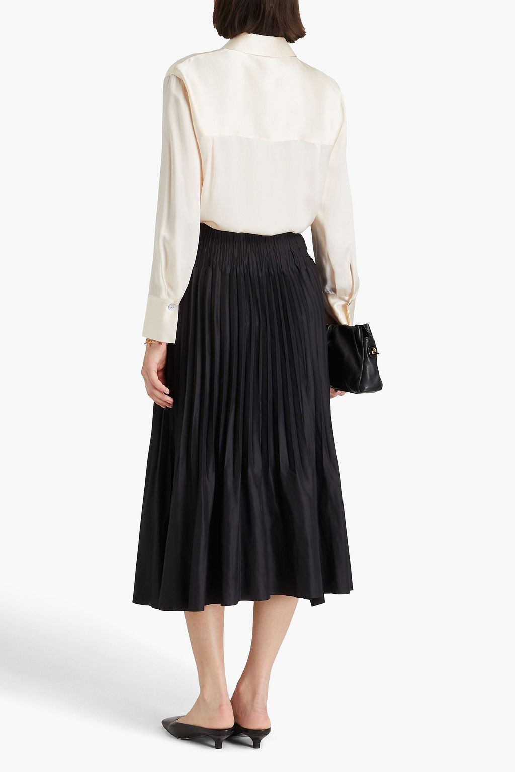 VINCE. Silk-satin crepe shirt