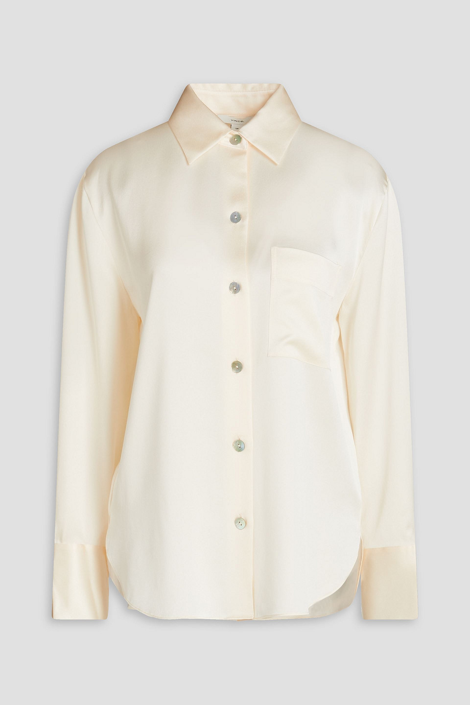 Vince Silk-satin Crepe Shirt In Ivory