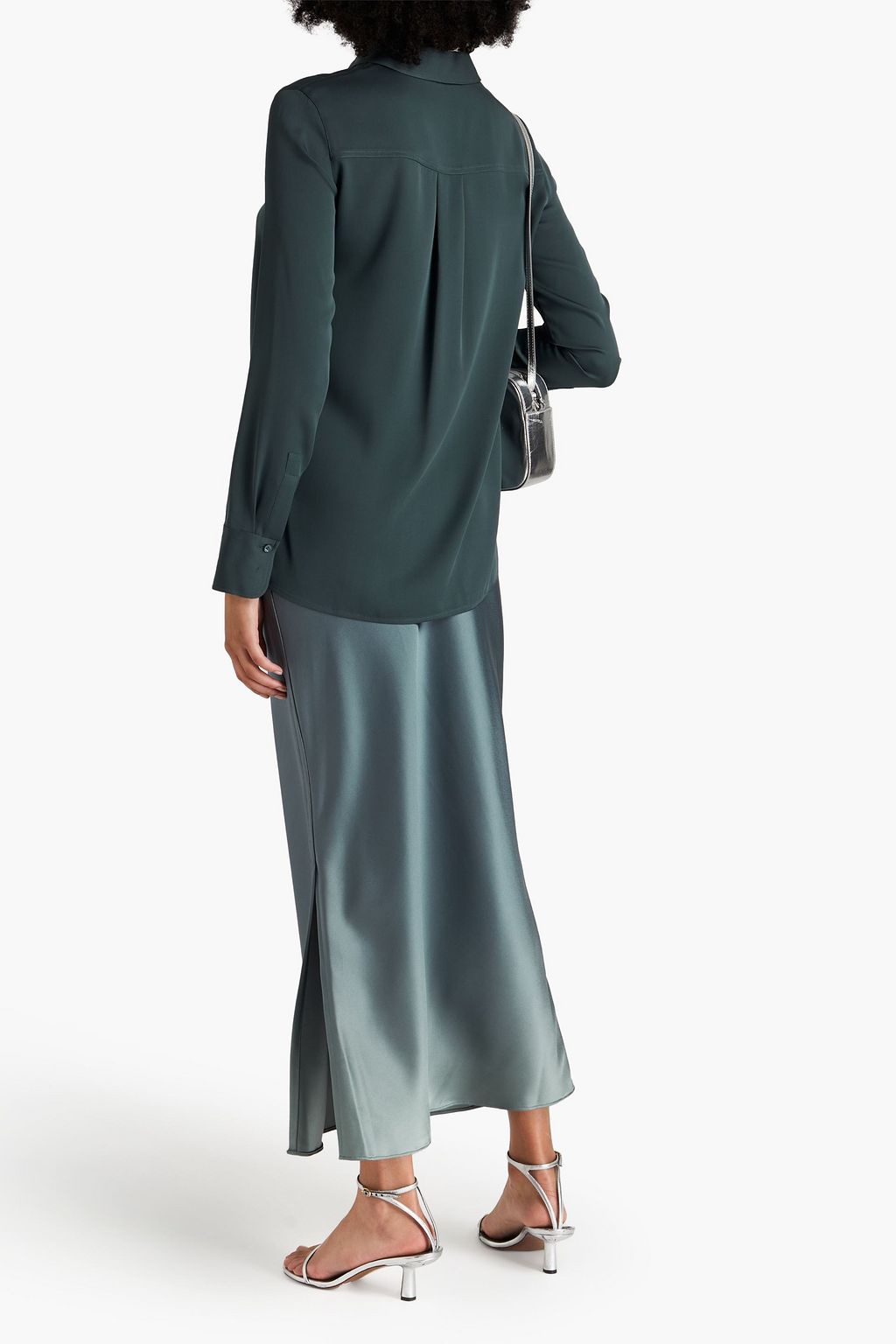 VINCE. Silk-blend crepe de chine shirt