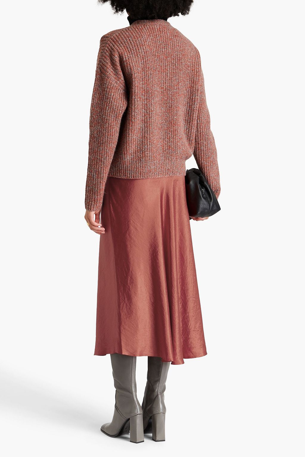 AUTUMN CASHMERE Mélange ribbed-knit cardigan