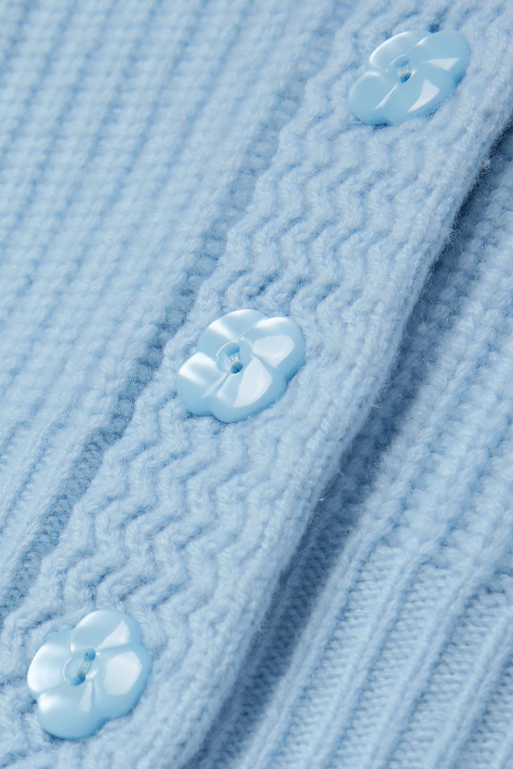 LOVESHACKFANCY Avignon cropped ribbed wool and cashmere-blend cardigan