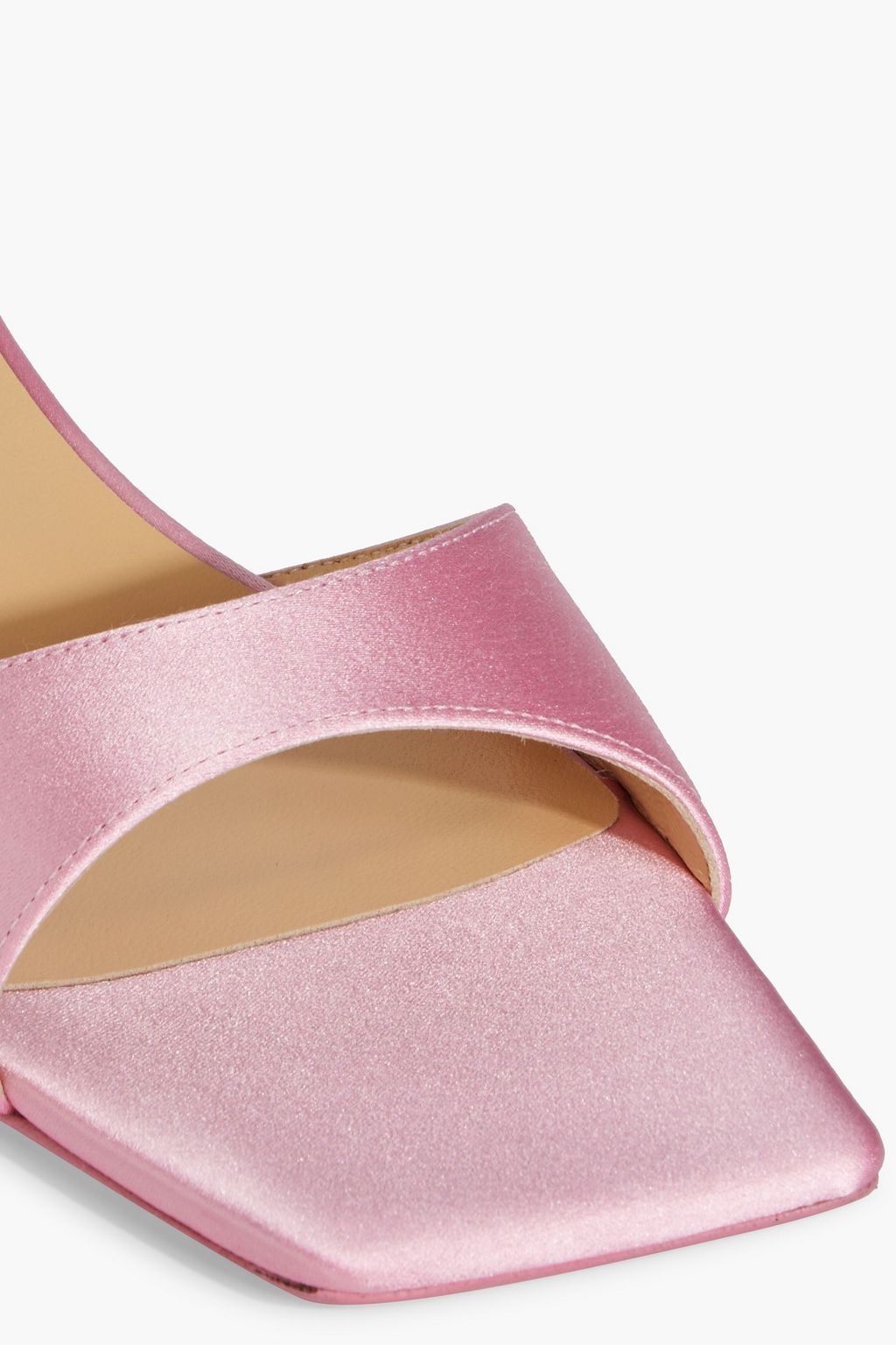 MAGDA BUTRYM Floral-appliquéd satin mules