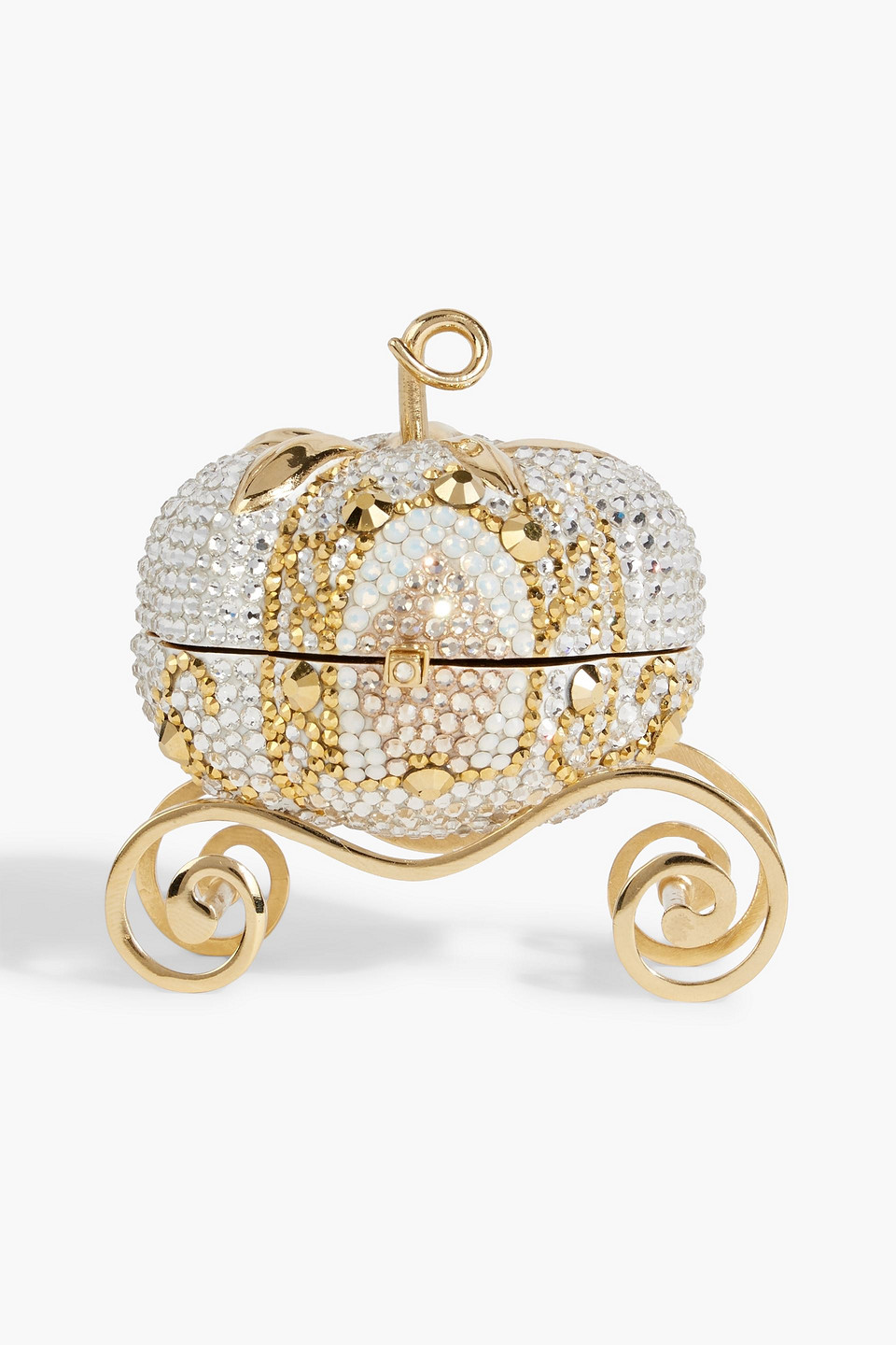 Judith Leiber Carriage Gold-tone Crystal Pill Box