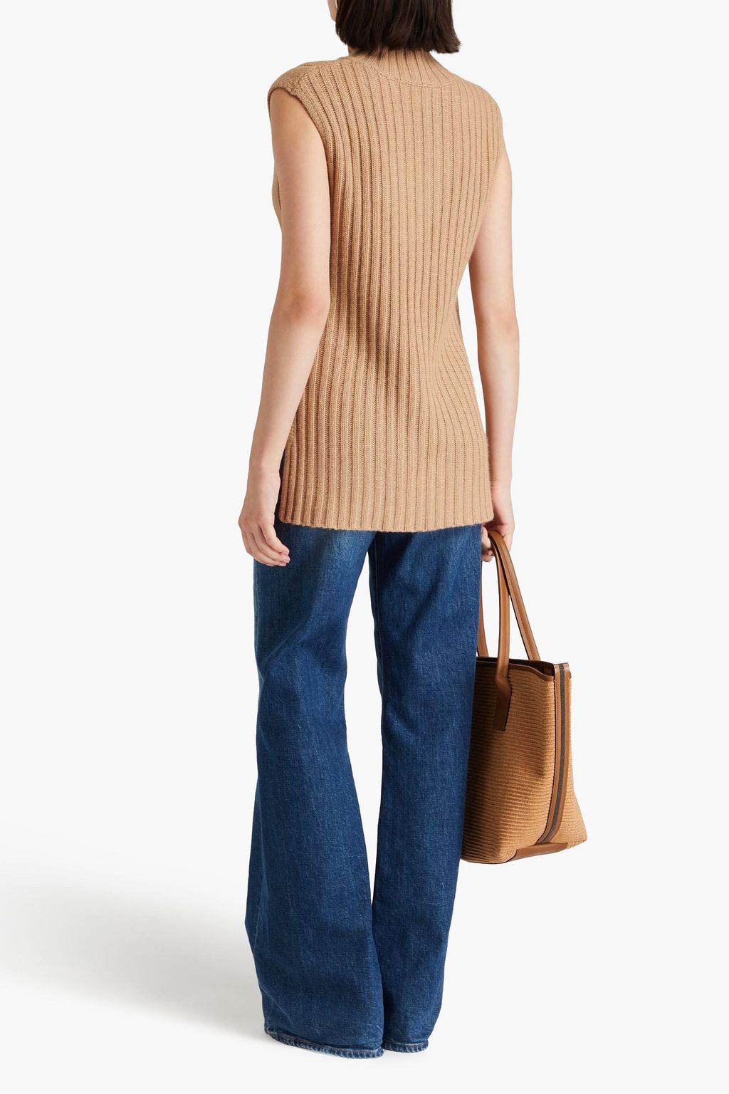 AUTUMN CASHMERE فيست بياقة عالية بحبكة مجدولة