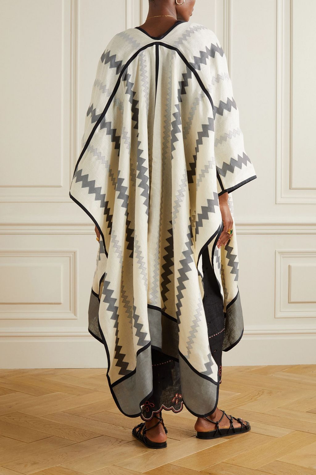 VITA KIN Ola striped linen cape