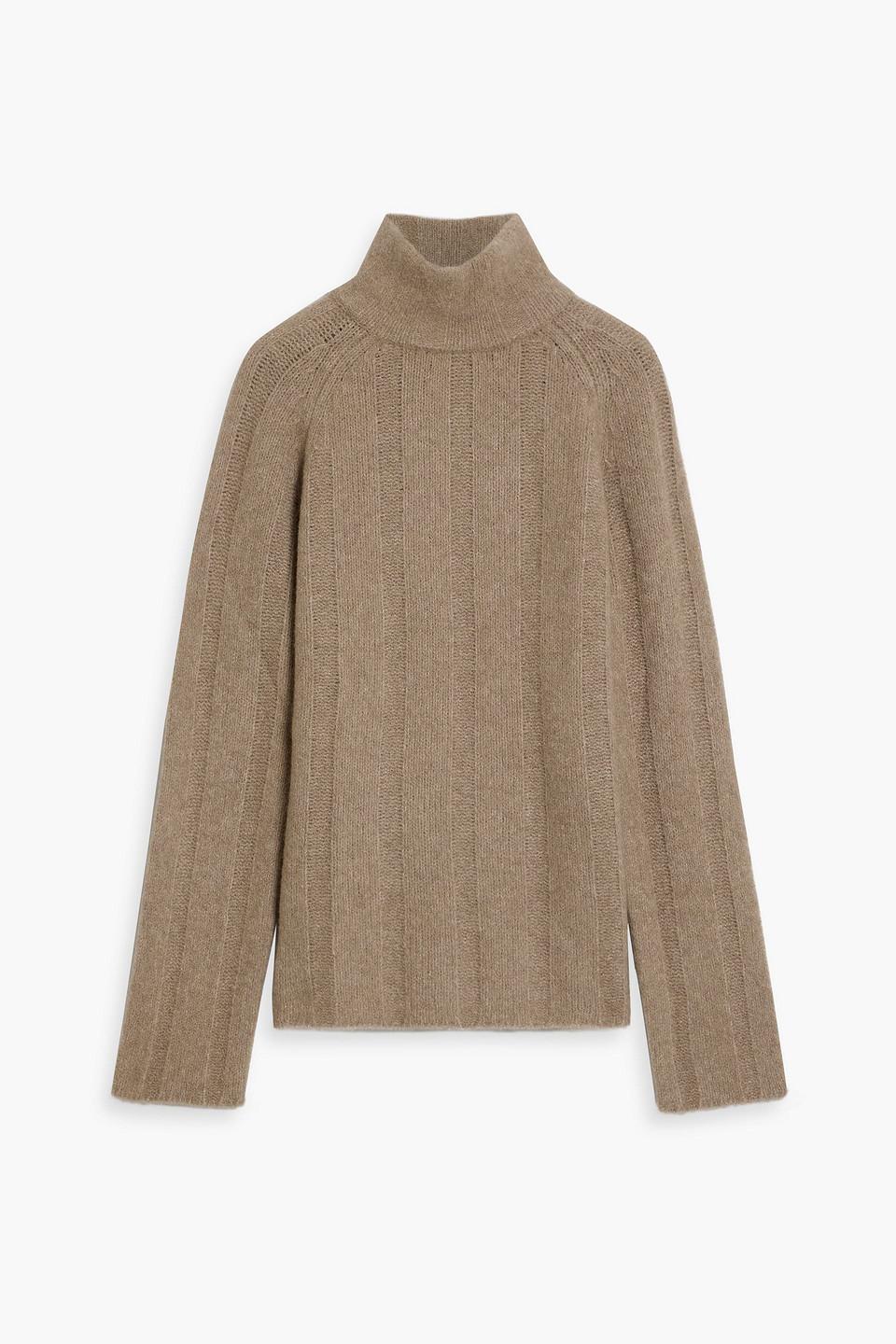 Loulou Studio Donna Ribbed Cashmere-blend Turtleneck Sweater In Light Brown
