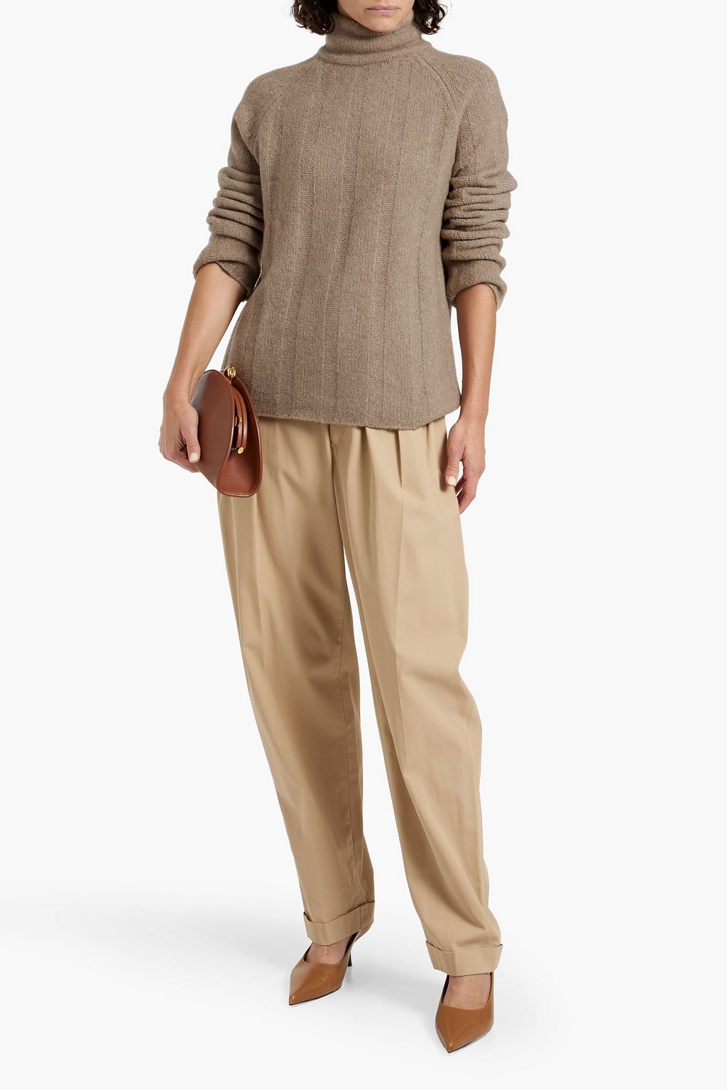 LOULOU STUDIO Ribbed bouclé-knit cashmere-blend turtleneck sweater