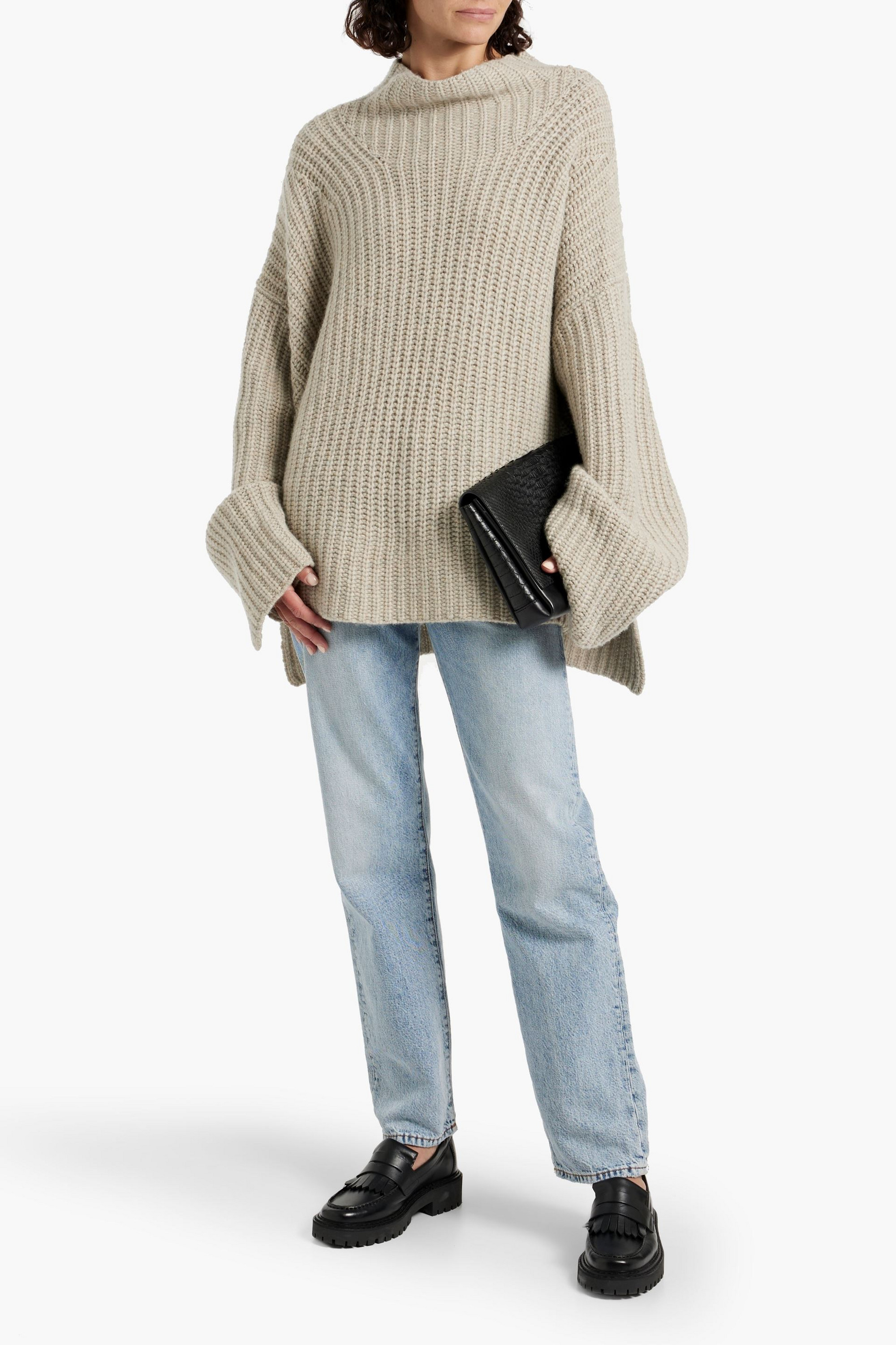 Loulou Studio Bera oversized ribbed cashmere turtleneck sweater