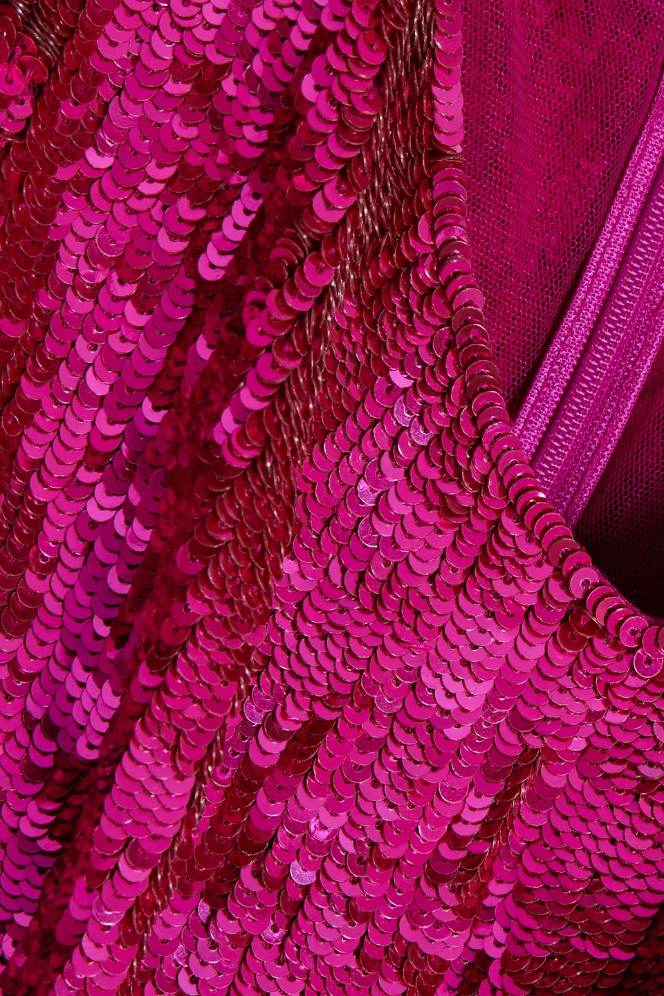 Jenny Packham Twisted Cutout Sequined Tulle Midi Dress In Magenta