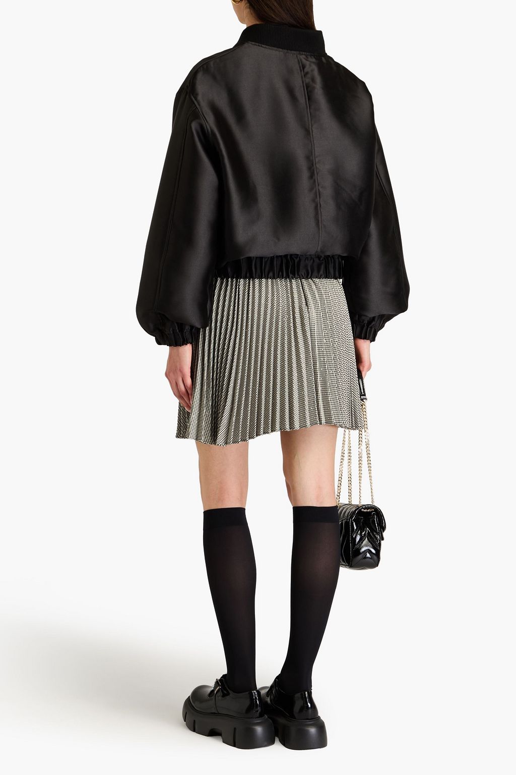 SANDRO Oversized satin-twill bomber jacket
