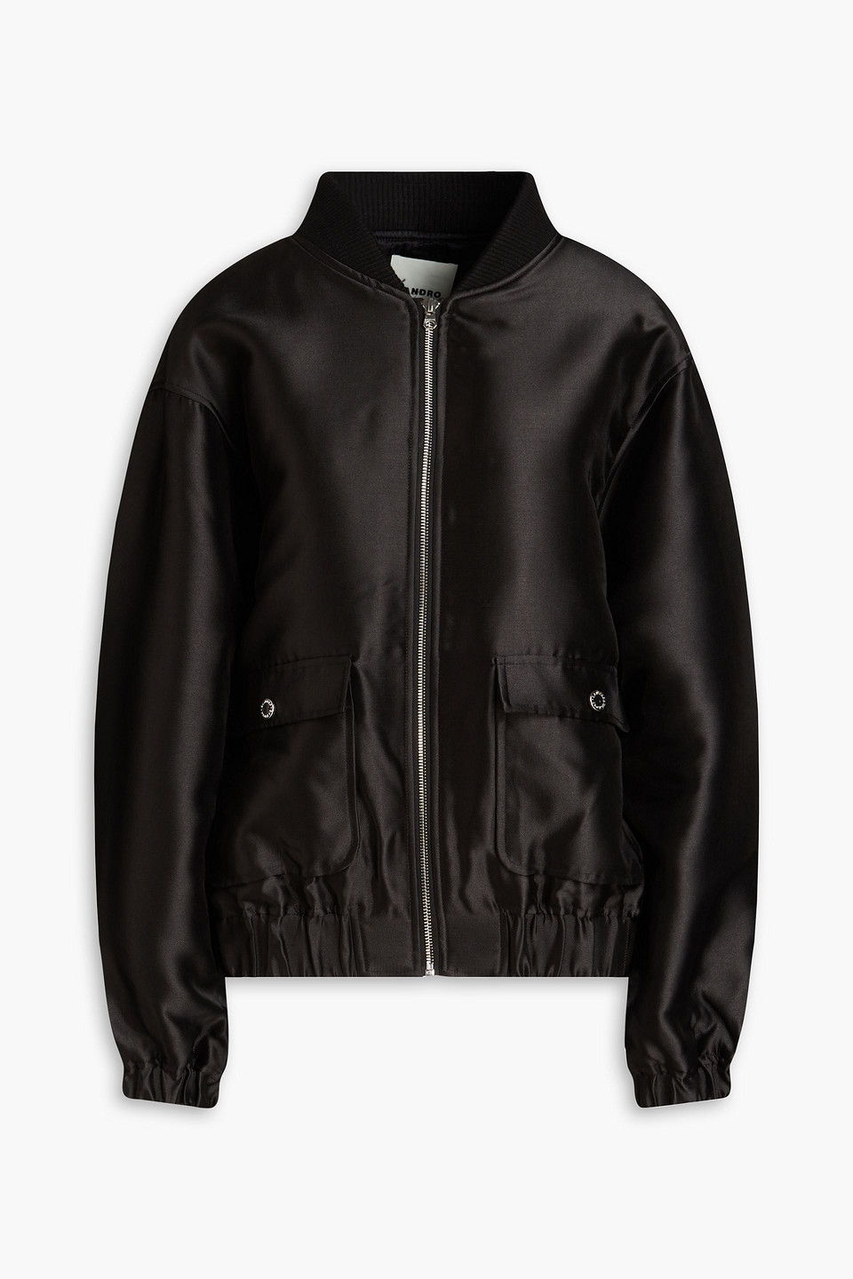 Sandro Rumi Satin-twill Bomber Jacket In Black