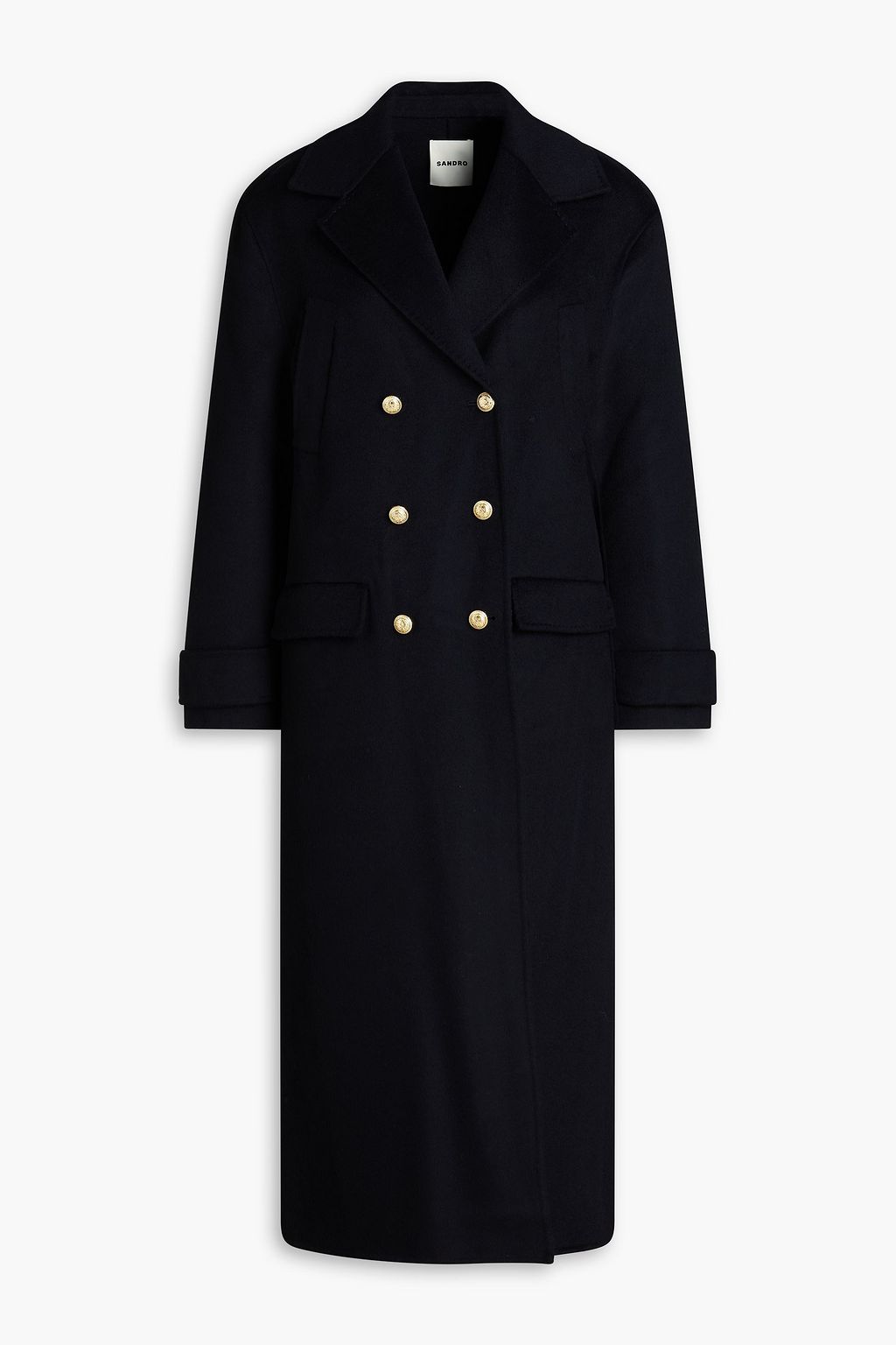 SANDRO Double breasted wool felt coat THE OUTNET