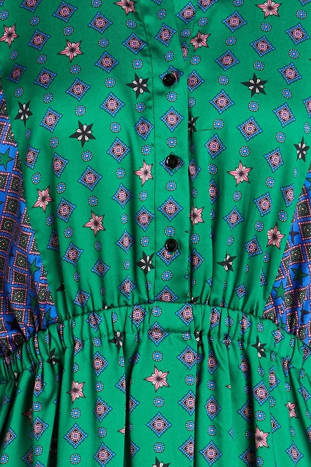 SANDRO Minikleid aus glänzendem Twill mit Print