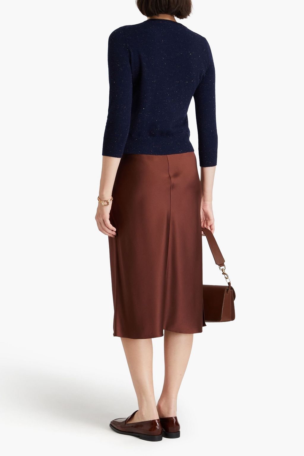 AUTUMN CASHMERE 크리스털 장식 메탈릭 카디건