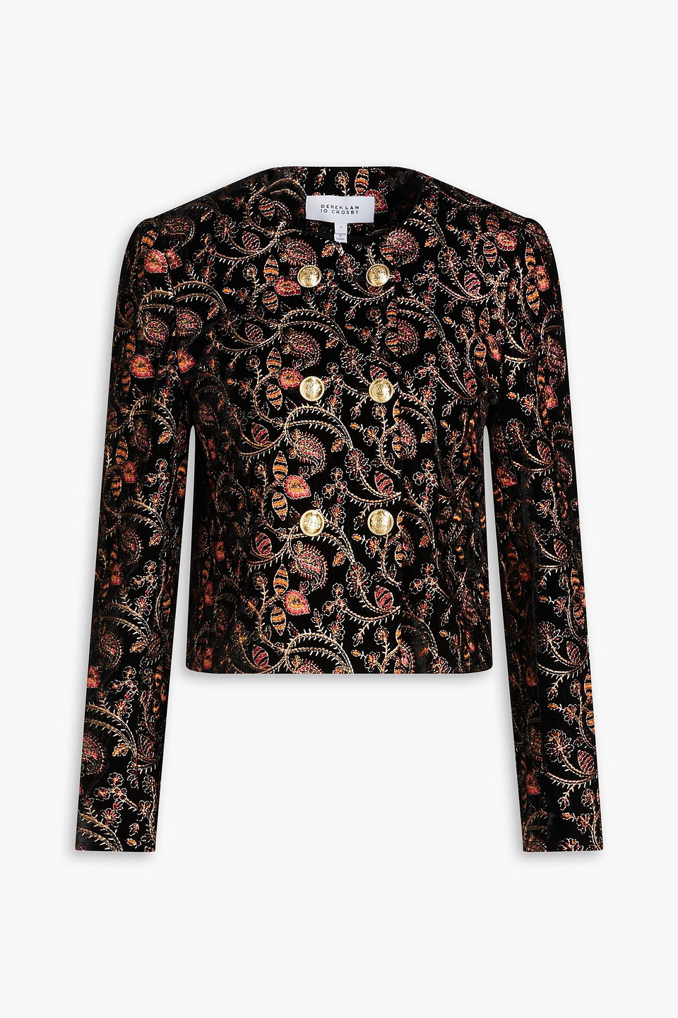 Derek Lam 10 Crosby Embroidered Velvet Jacket In Black