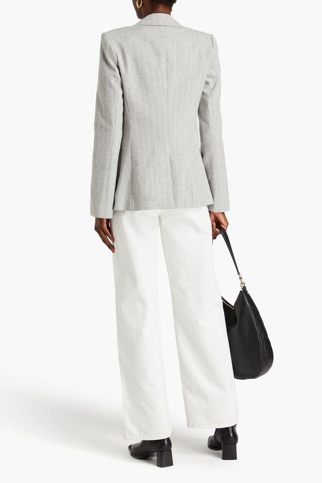 DEREK LAM 10 CROSBY بليزر من مزيج الصوف بتصميم مقلّم