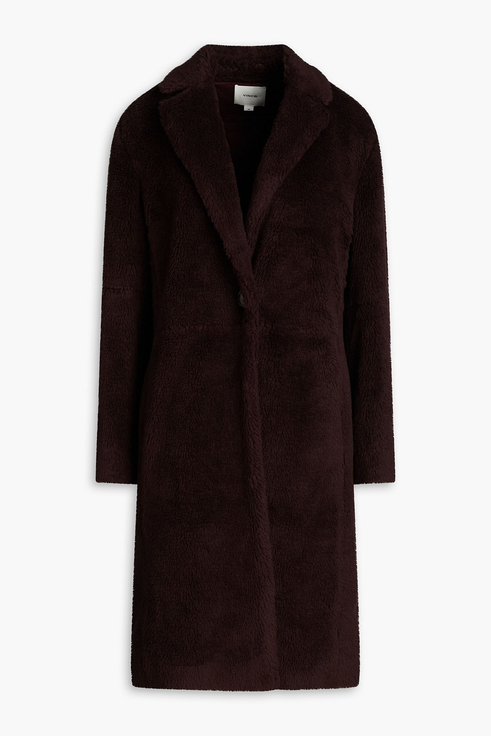 Vince Faux Fur Coat In Dark Purple