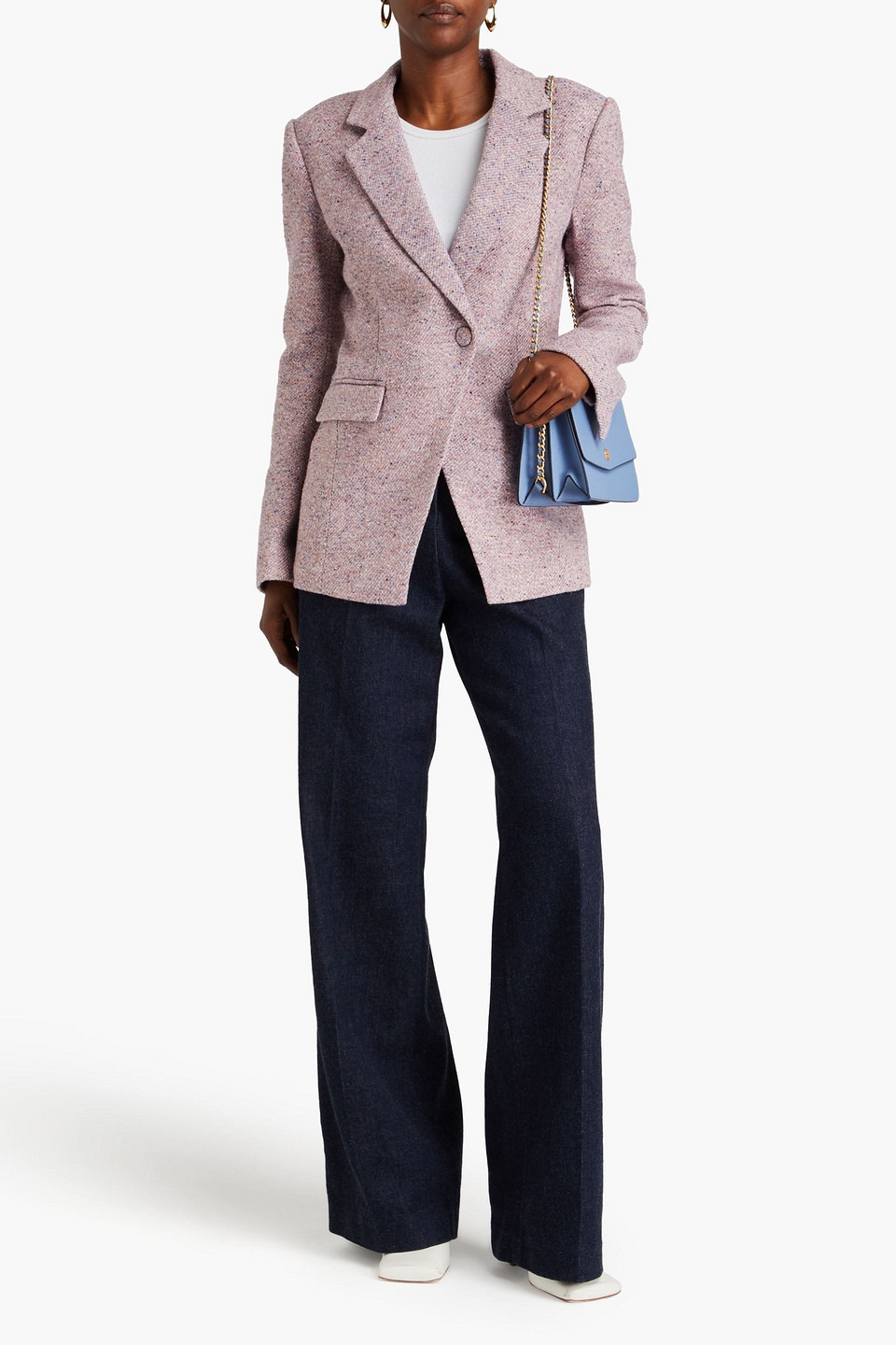 Derek Lam 10 Crosby Noah Single Breasted Tweed Blazer In Lilac