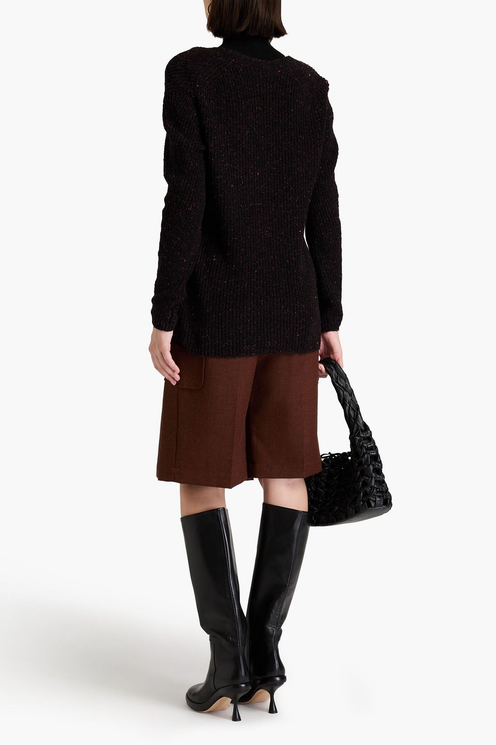 COTTON BY AUTUMN CASHMERE كنزة رياضية محبوكة من قماش الدونيغال