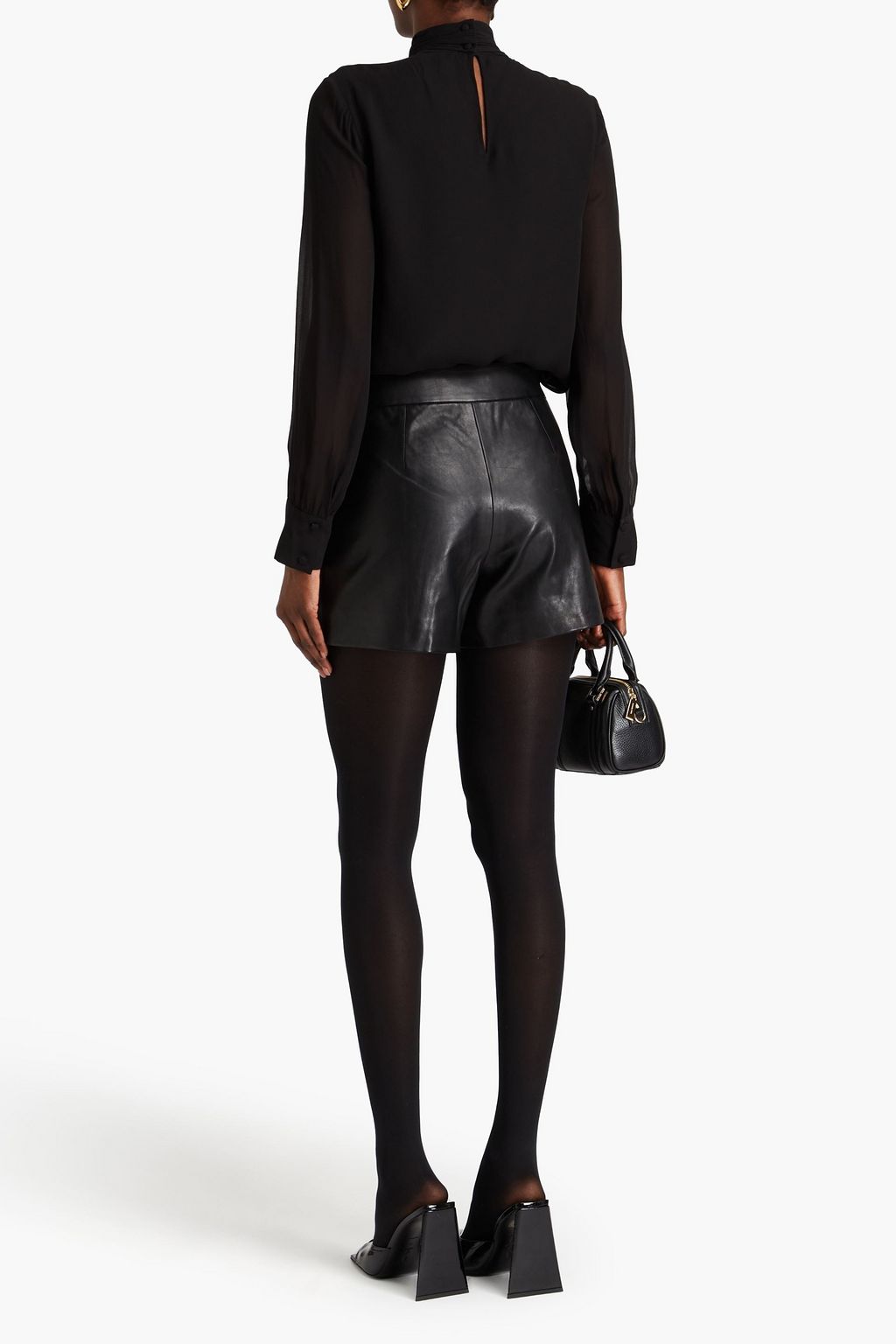 DEREK LAM 10 CROSBY بلوزة من الجورجيت بربطة بشكل فراشة