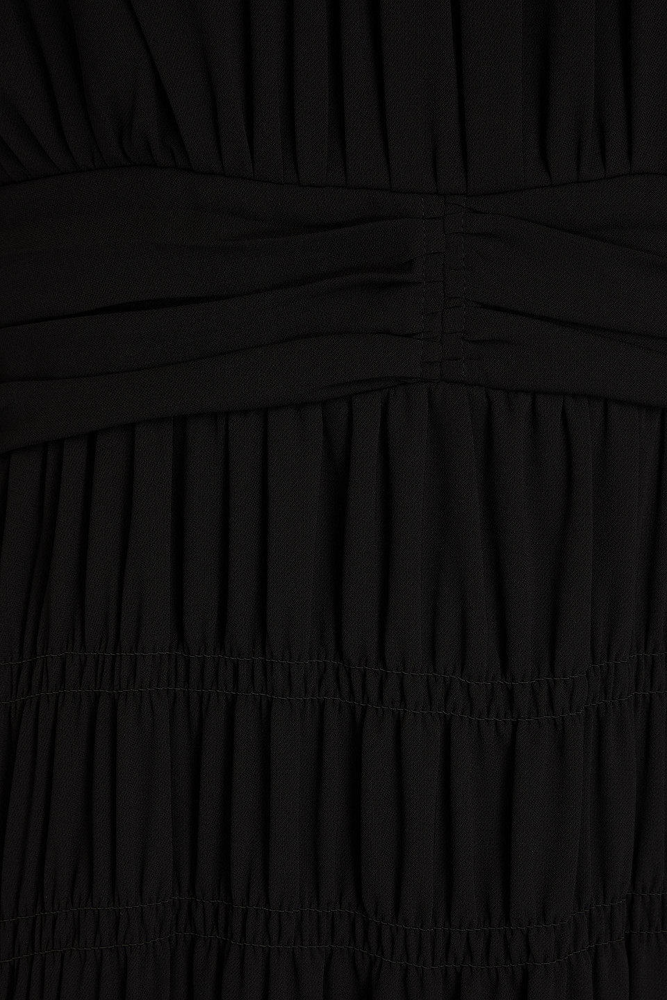 Derek Lam 10 Crosby Gathered Chiffon Midi Dress In Black