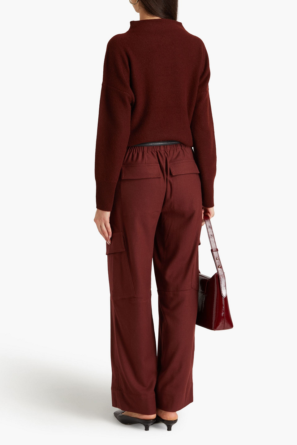 Vince Women's Wool-blend Cargo Pants In Burgundy