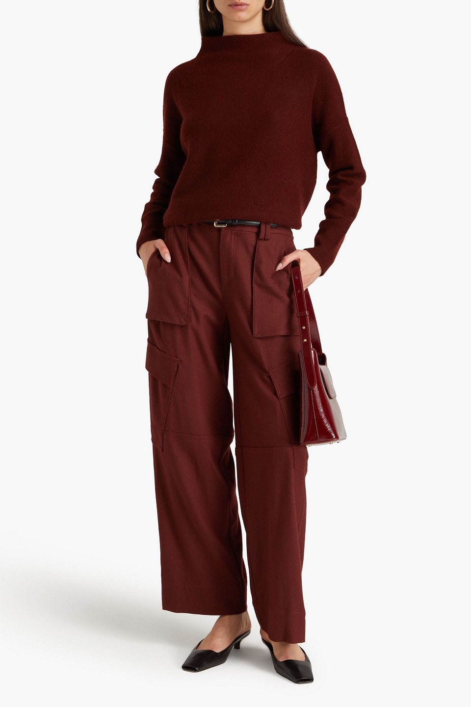 Vince Women's Wool-blend Cargo Pants In Burgundy