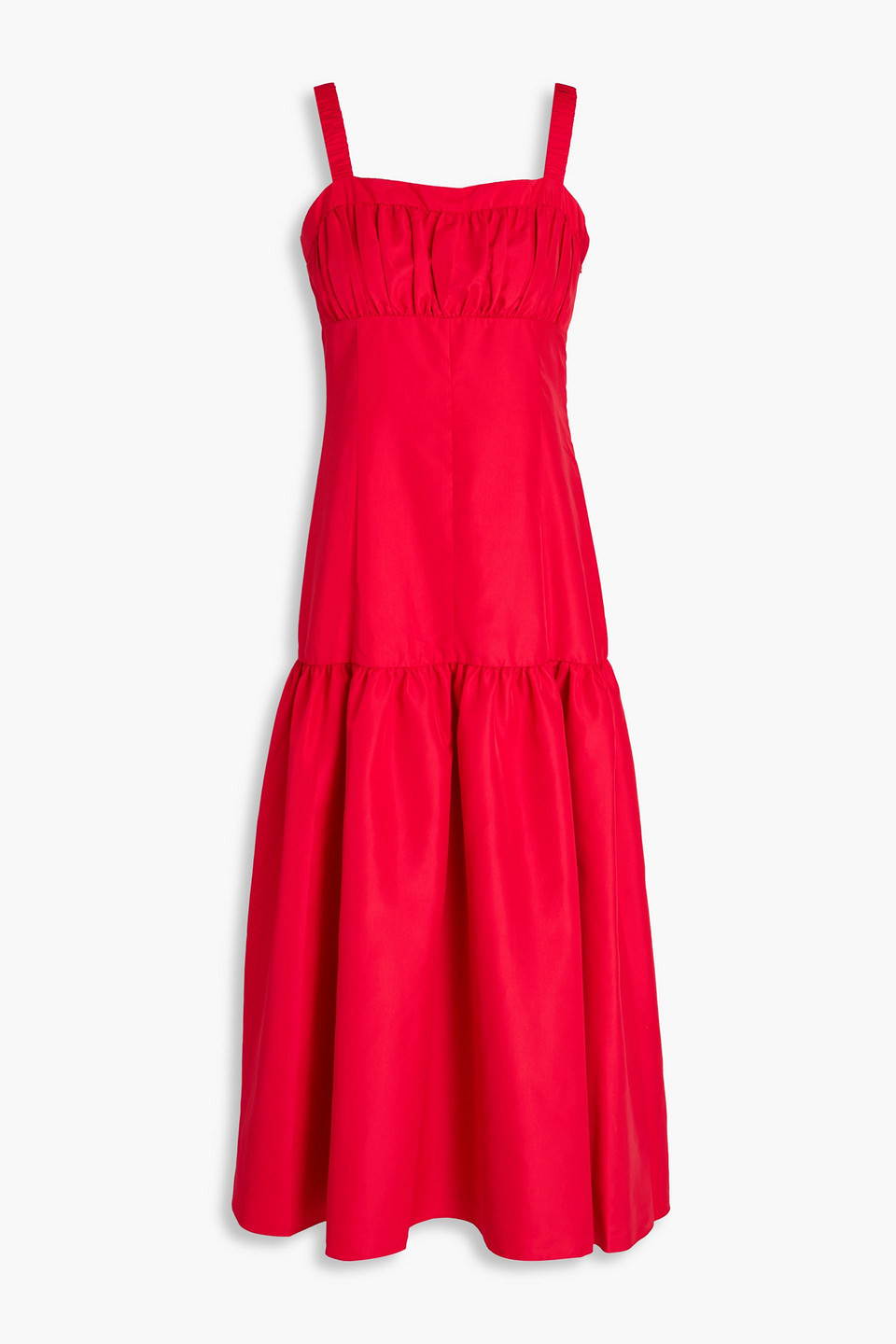 Derek Lam 10 Crosby Gerafftes Midikleid Aus Taft In Rot