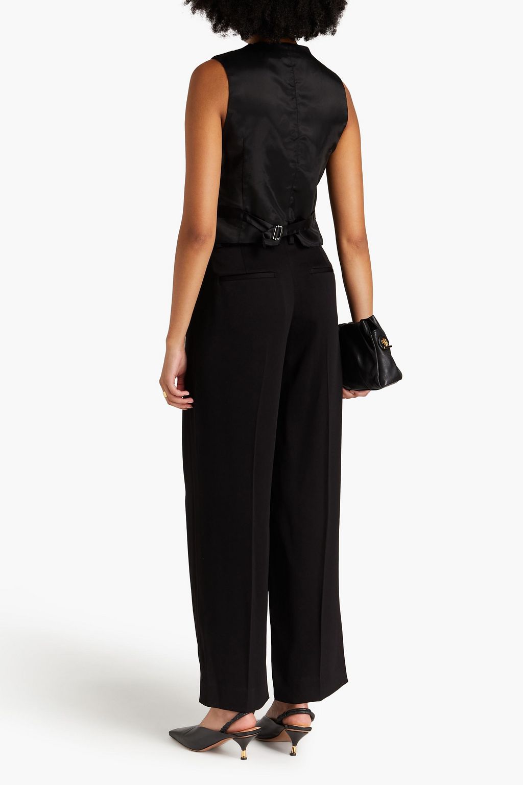 VINCE. Pleated twill wide-leg pants