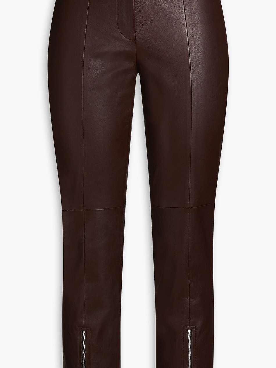 van cropped leather slim-leg pants