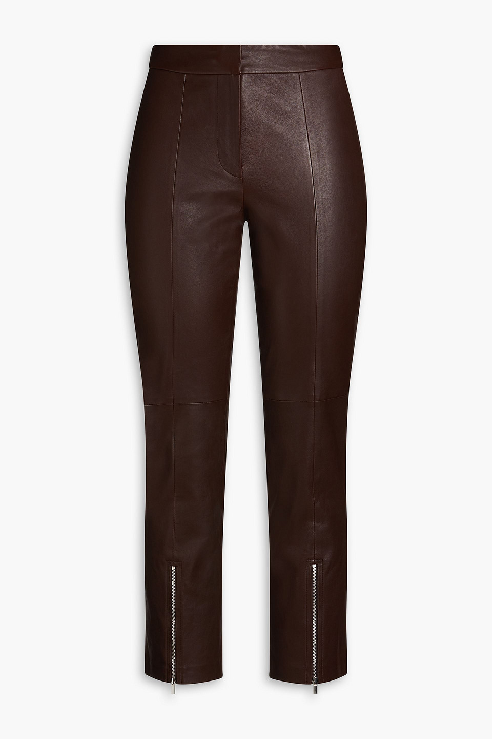 Van cropped leather slim-leg pants