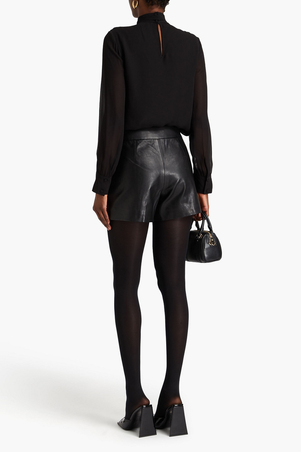 Derek Lam 10 Crosby Shorts Aus Leder Mit Wickeleffekt In Schwarz