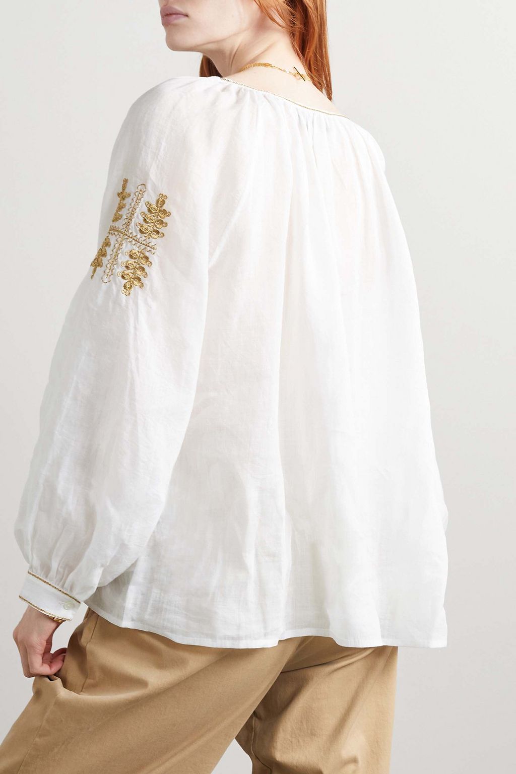 NILI LOTAN Lanette Bluse aus Ramie mit Stickereien