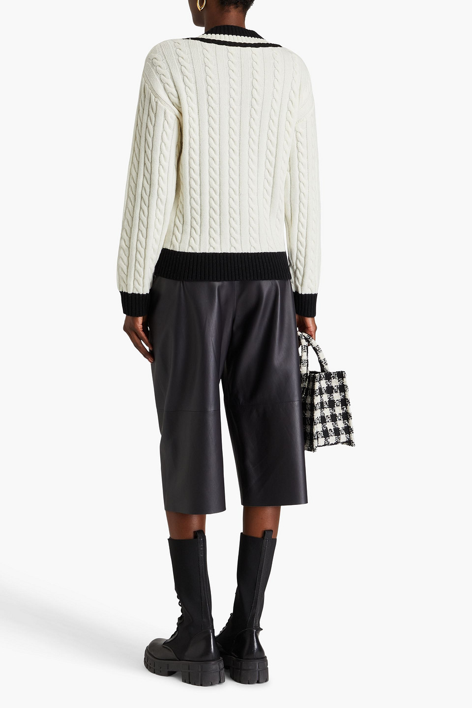  Claudie Pierlot - Pullover Aus Einer Wollmischung Mit Zopfstrickmuster - Weiß - 3 