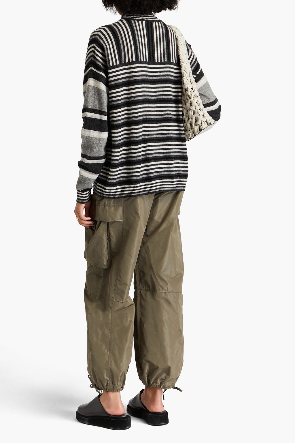 AUTUMN CASHMERE Striped cashmere turtleneck sweater